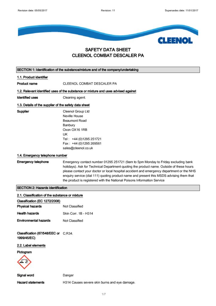 thumbnail of COMBAT DESCALER SHEET